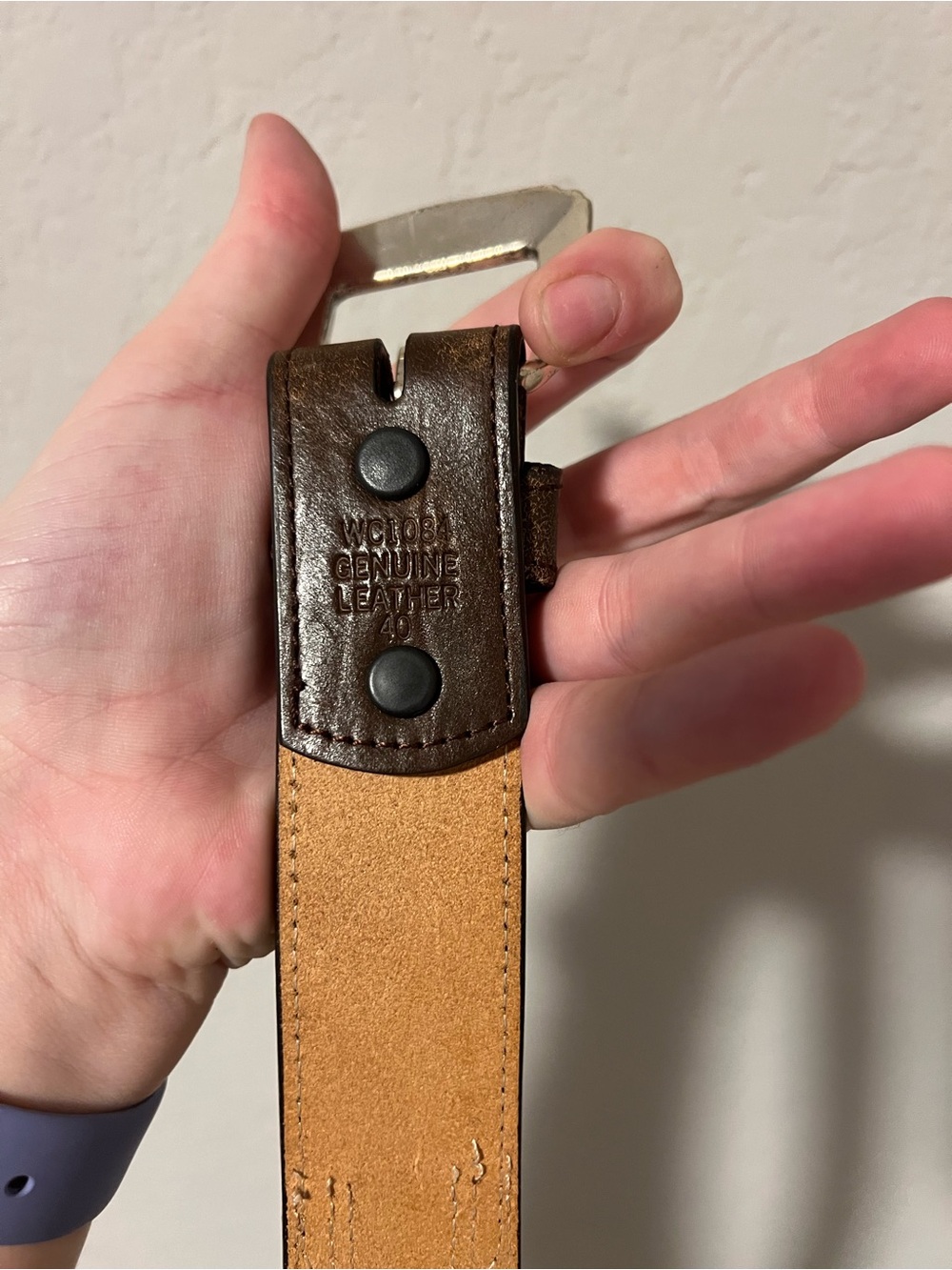 3D Brand Genuine Leather Western Style Embroidered Belt Size 40 Silver Buckle - Picture 6 of 9